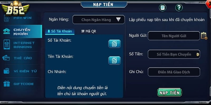 Rút tiền qua chuyển khoản ngân hàng